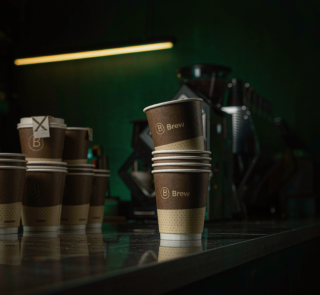 Branded to-go cups, sleeves and packaging